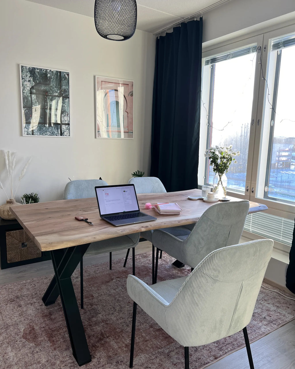 Set of 2 Dining Chairs Corduroy Mint Green