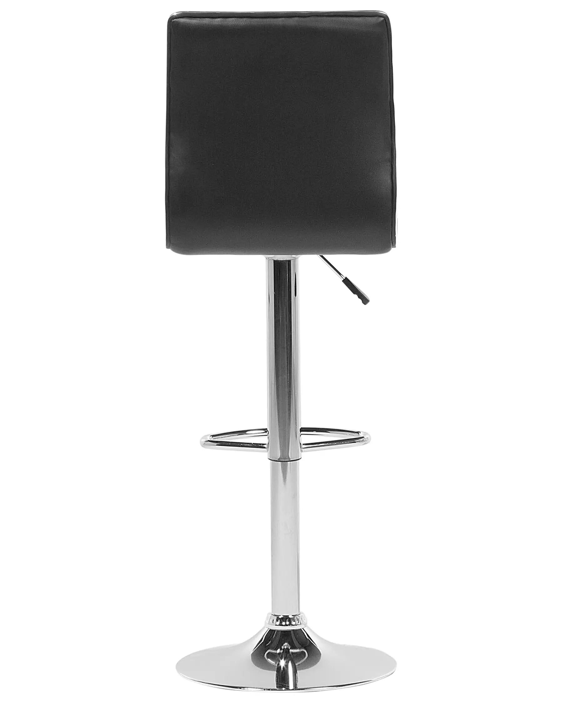 Set of 2 Bar Chairs LUCERNE Faux Leather Swivel Black