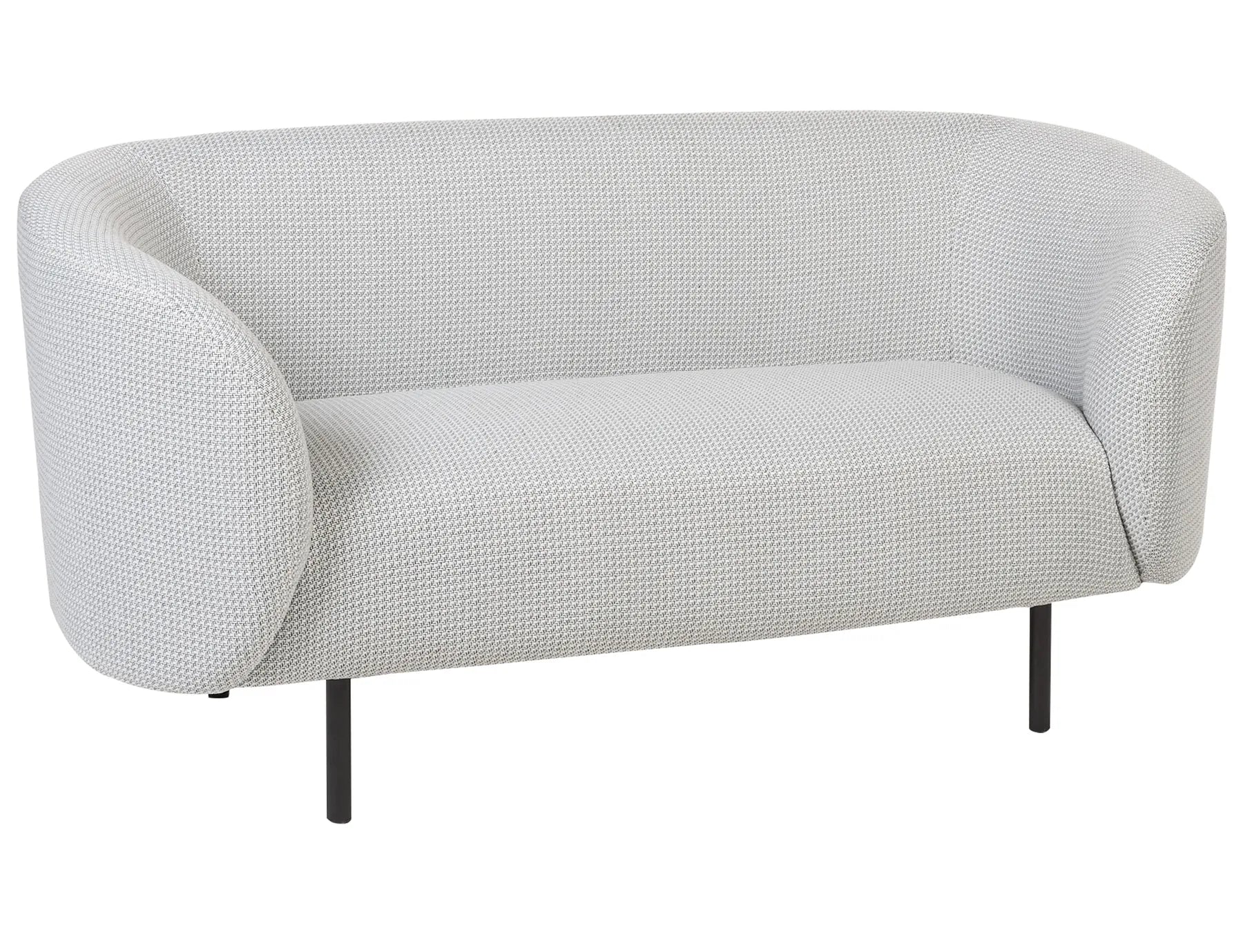 Sofa 2 Seater LOEN Fabric Black/ White