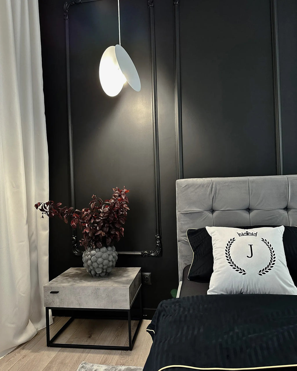 1 Drawer Bedside Table CAIRO Light Grey