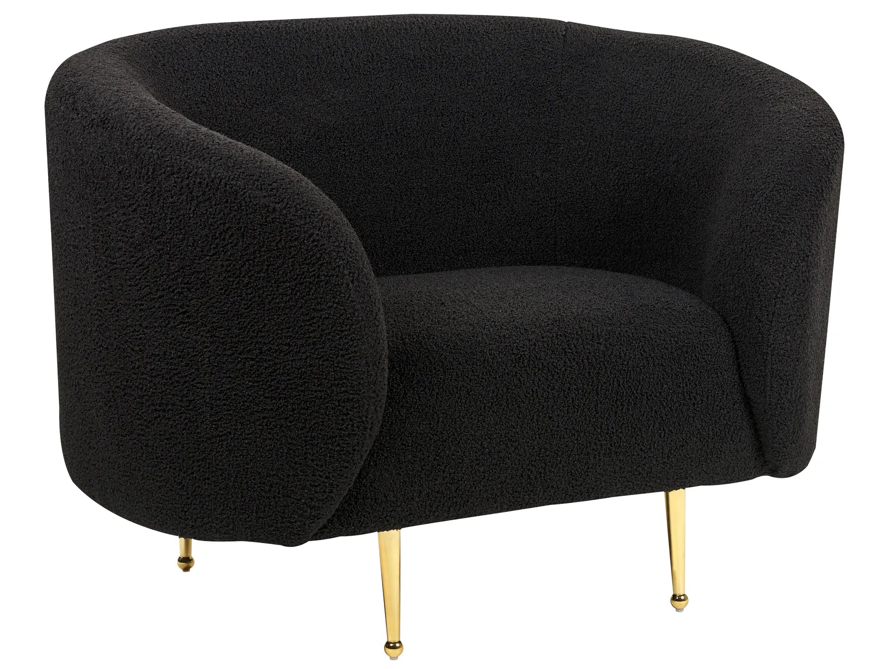 Living Room Set 3 Seater LOEN Boucle Black