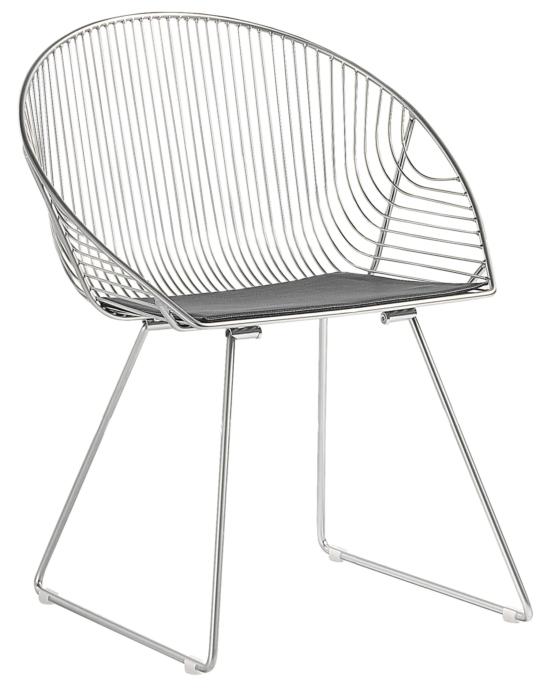 Set of 2 Dining Chairs Metal Silver