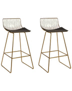 Set of 2 Bar Chairs FREDONIA Metal Gold