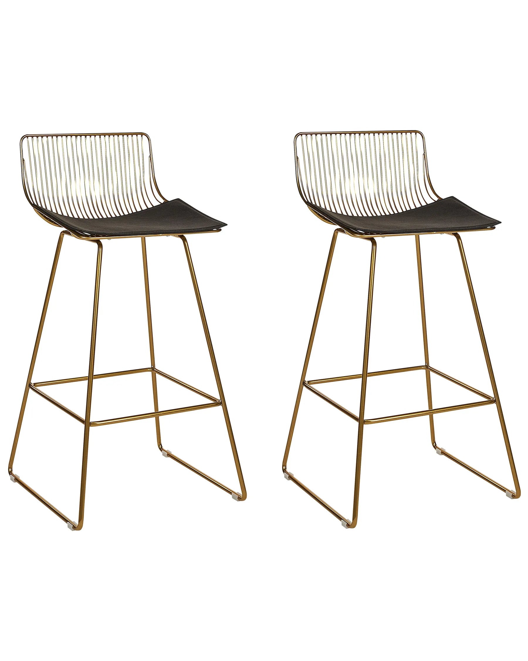 Set of 2 Bar Chairs FREDONIA Metal Gold