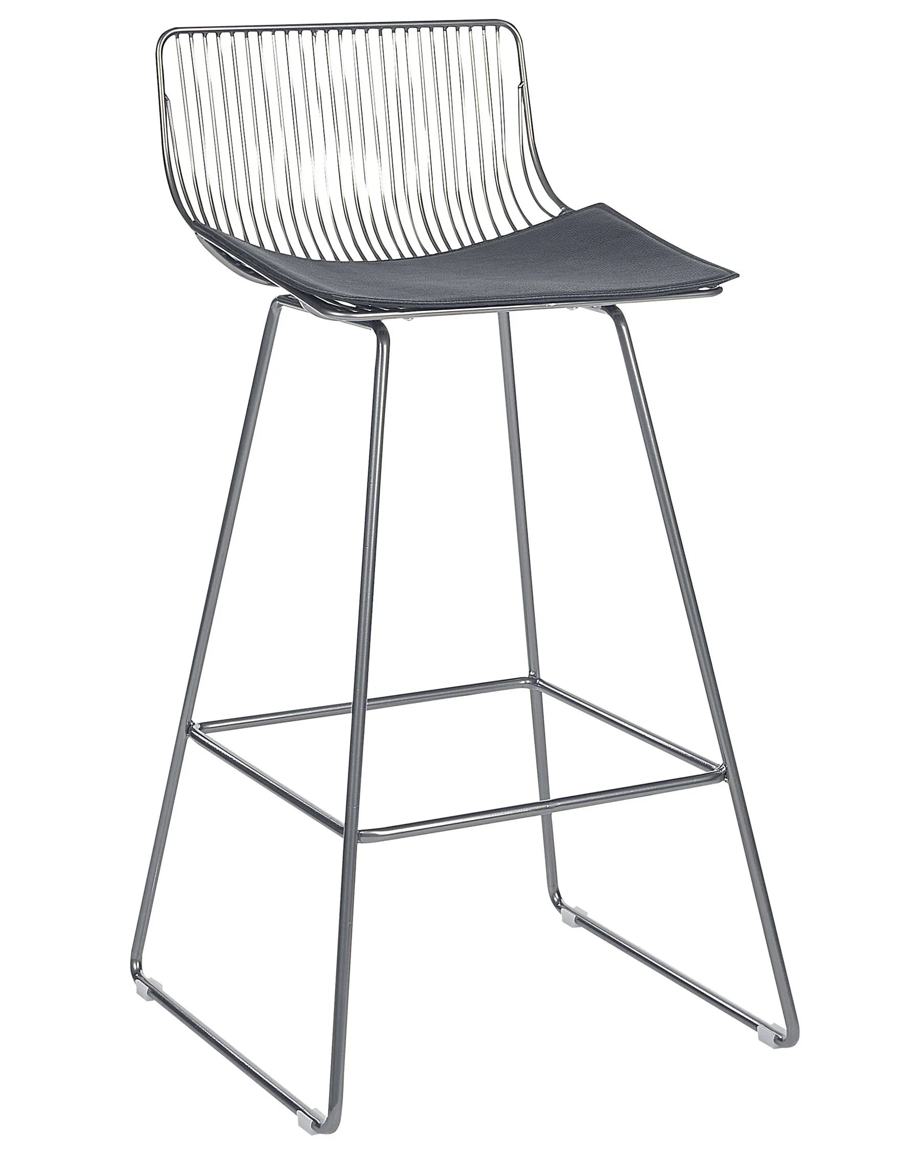 Set of 2 Bar Chairs FREDONIA Metal Silver