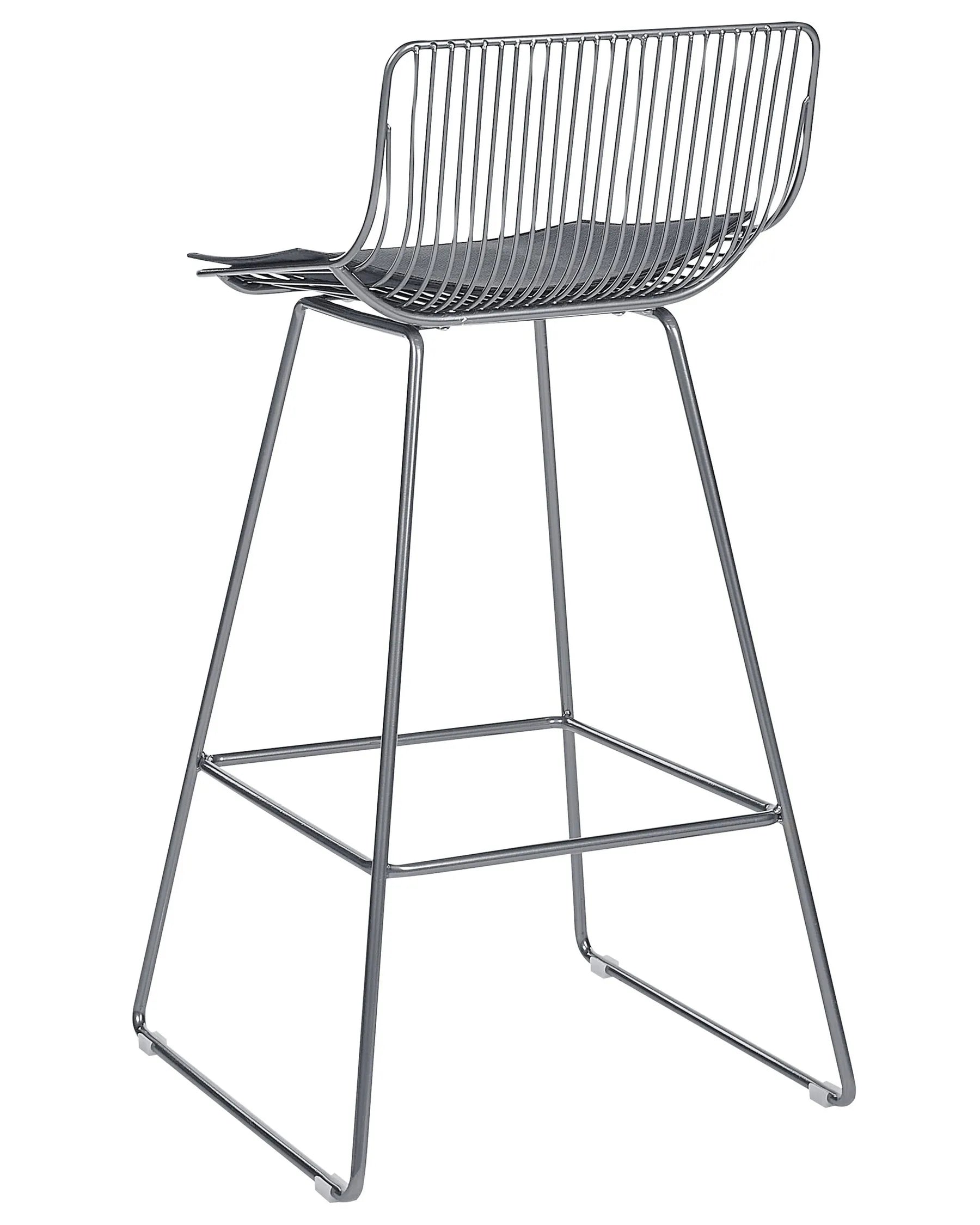 Set of 2 Bar Chairs FREDONIA Metal Silver