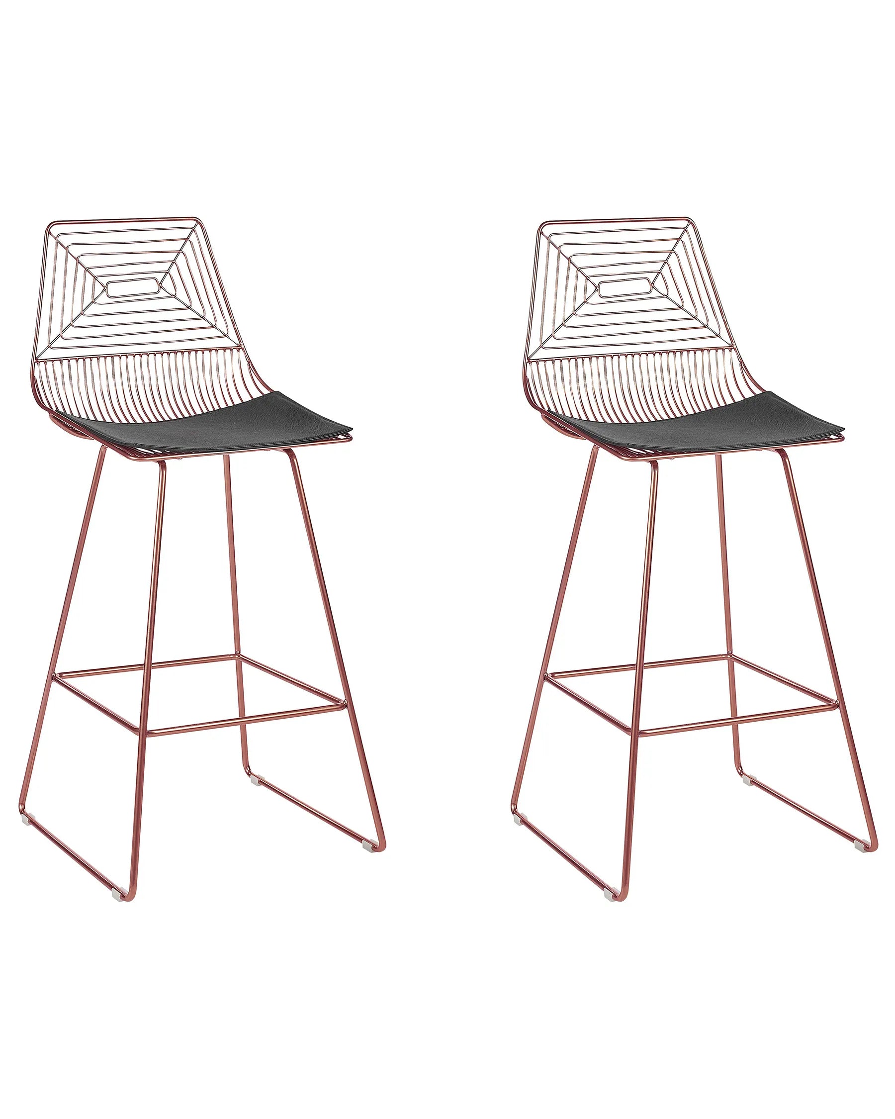 Set of 2 Bar Chairs BISBEE Metal Rose Gold