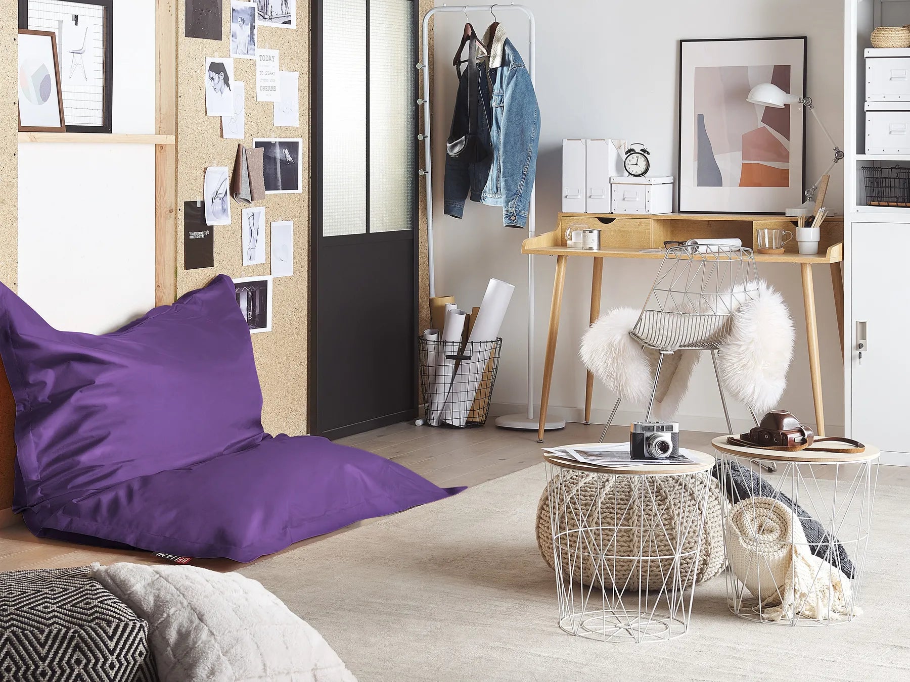 Bean Bag 300 L FUZZY 140 cm 180 cm Violet