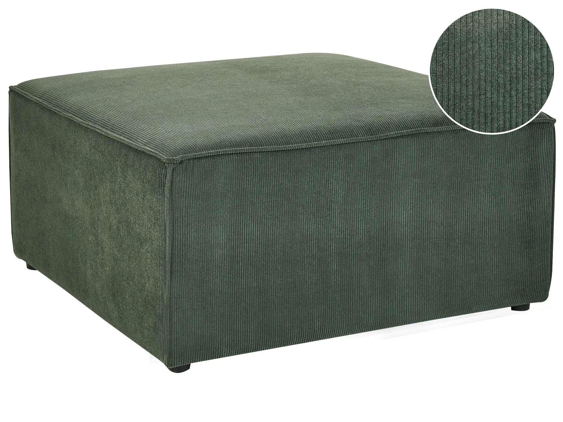 Ottoman LEMVIG Corduroy Dark Green