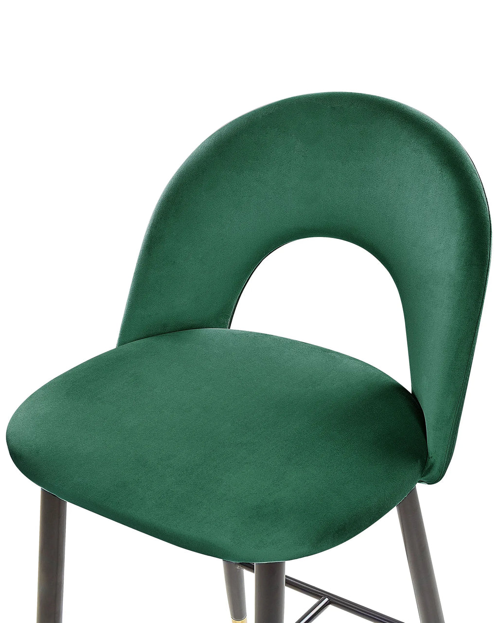 Set of 2 Bar Chairs FALTON Velvet Emerald Green