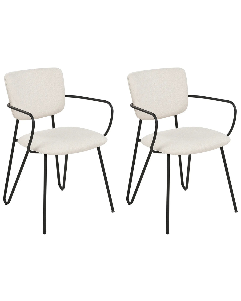 Set of 2 Dining Chairs Off-White