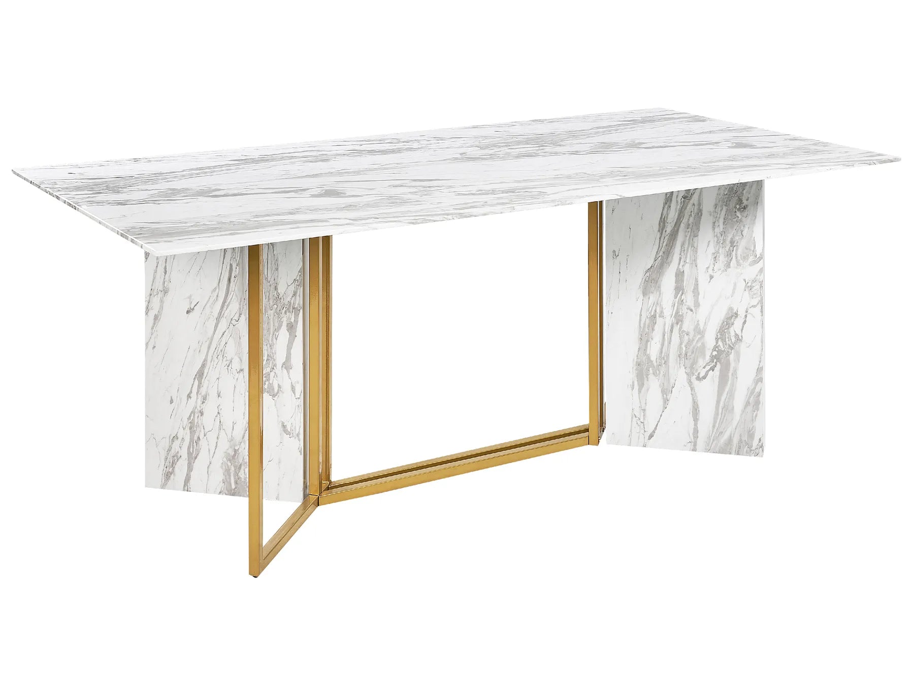 Dining Table CALCIO White Marble 200 cm 100 cm