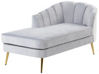 Right-Hand Chaise Lounge ALLIER Velvet Light Grey