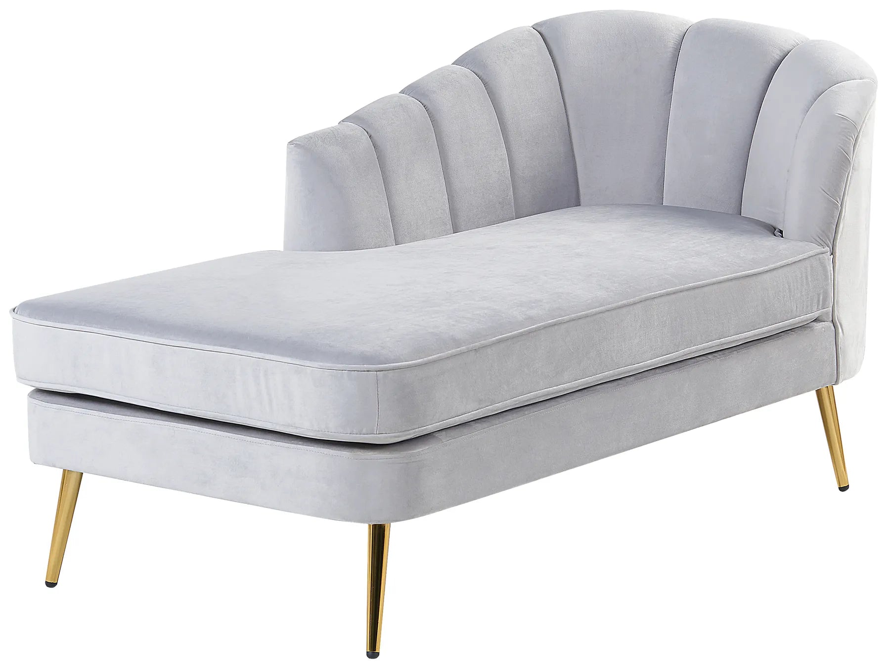 Right-Hand Chaise Lounge ALLIER Velvet Light Grey