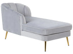 Right-Hand Chaise Lounge ALLIER Velvet Light Grey