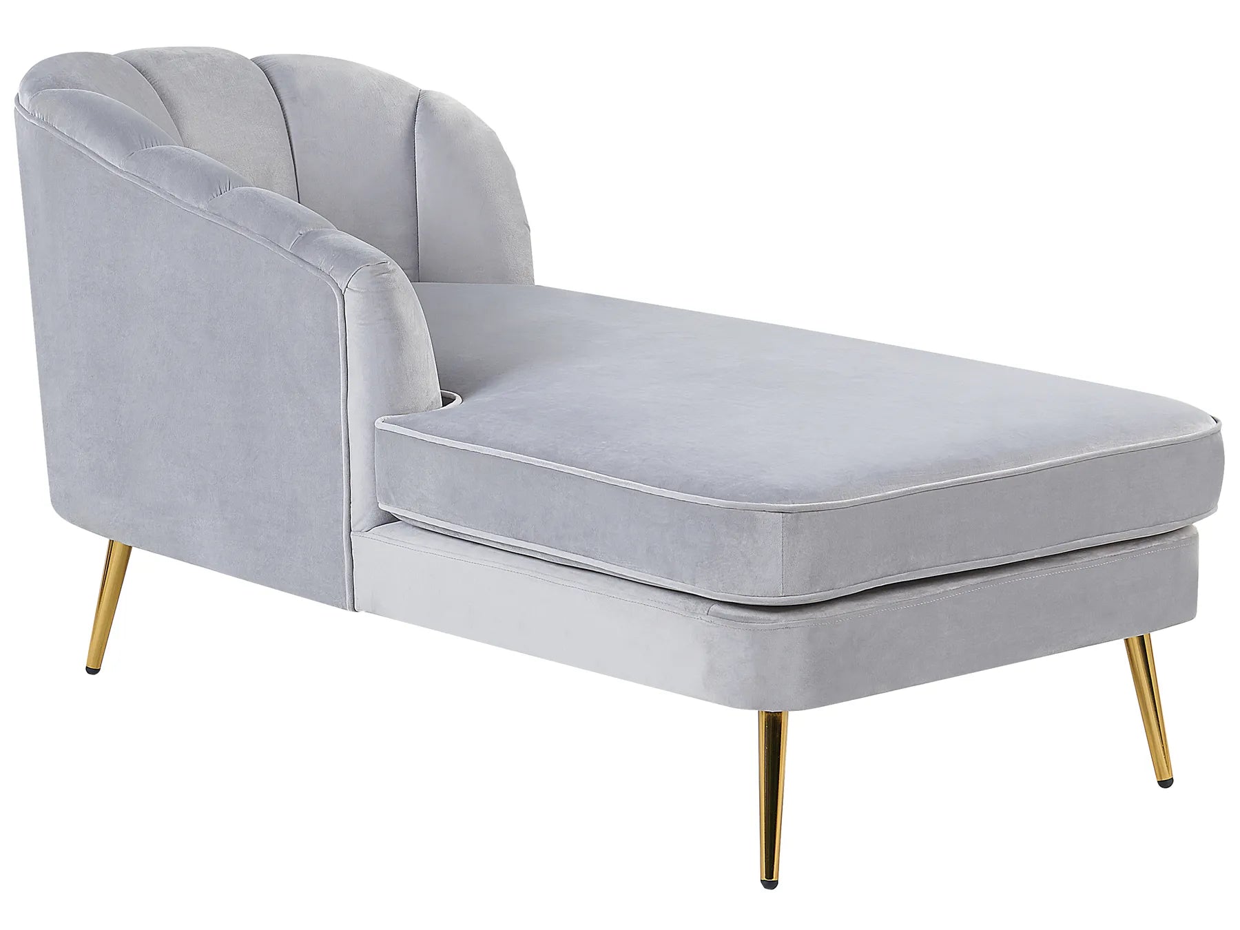 Right-Hand Chaise Lounge ALLIER Velvet Light Grey