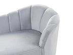 Right-Hand Chaise Lounge ALLIER Velvet Light Grey