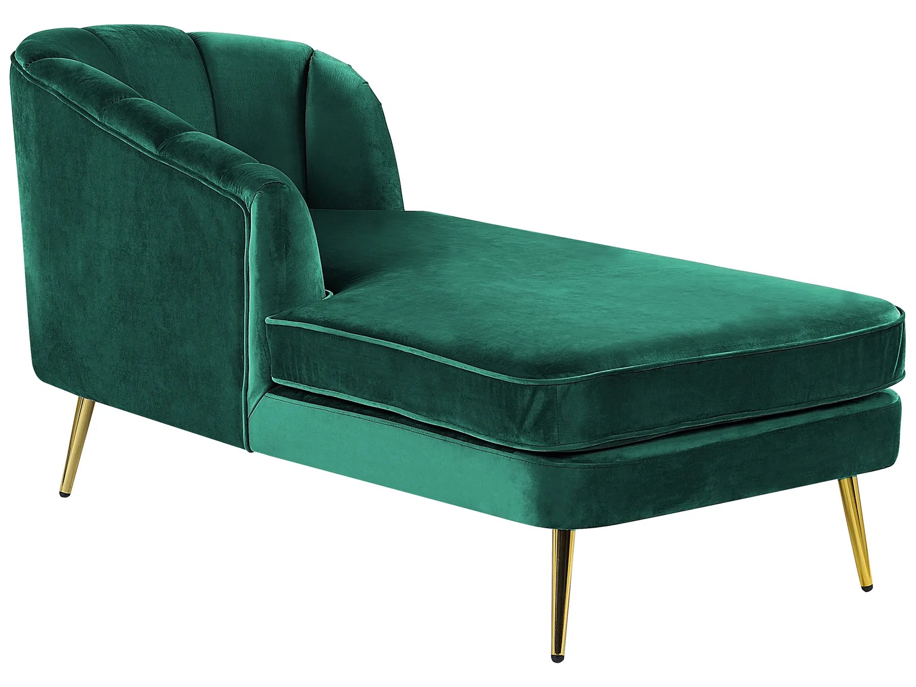 Right-Hand Chaise Lounge ALLIER Velvet Emerald Green
