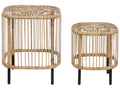 Set of 2 Coffee Tables CESENATICO Rattan Natural