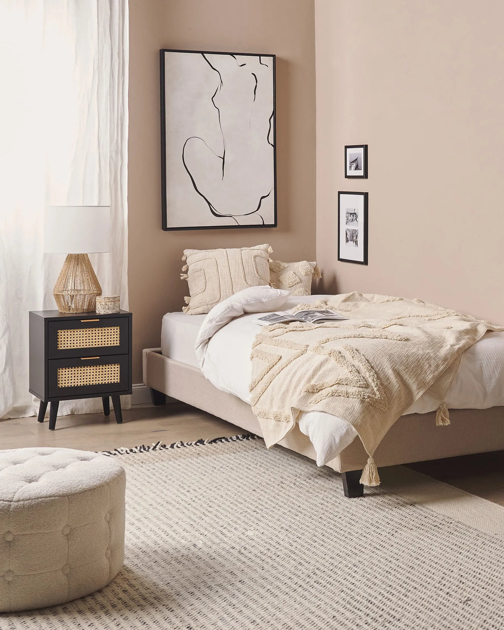 2 Drawer Bedside Table OPOCO Black