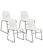 Set of 4 Conference Chairs PANORA White
