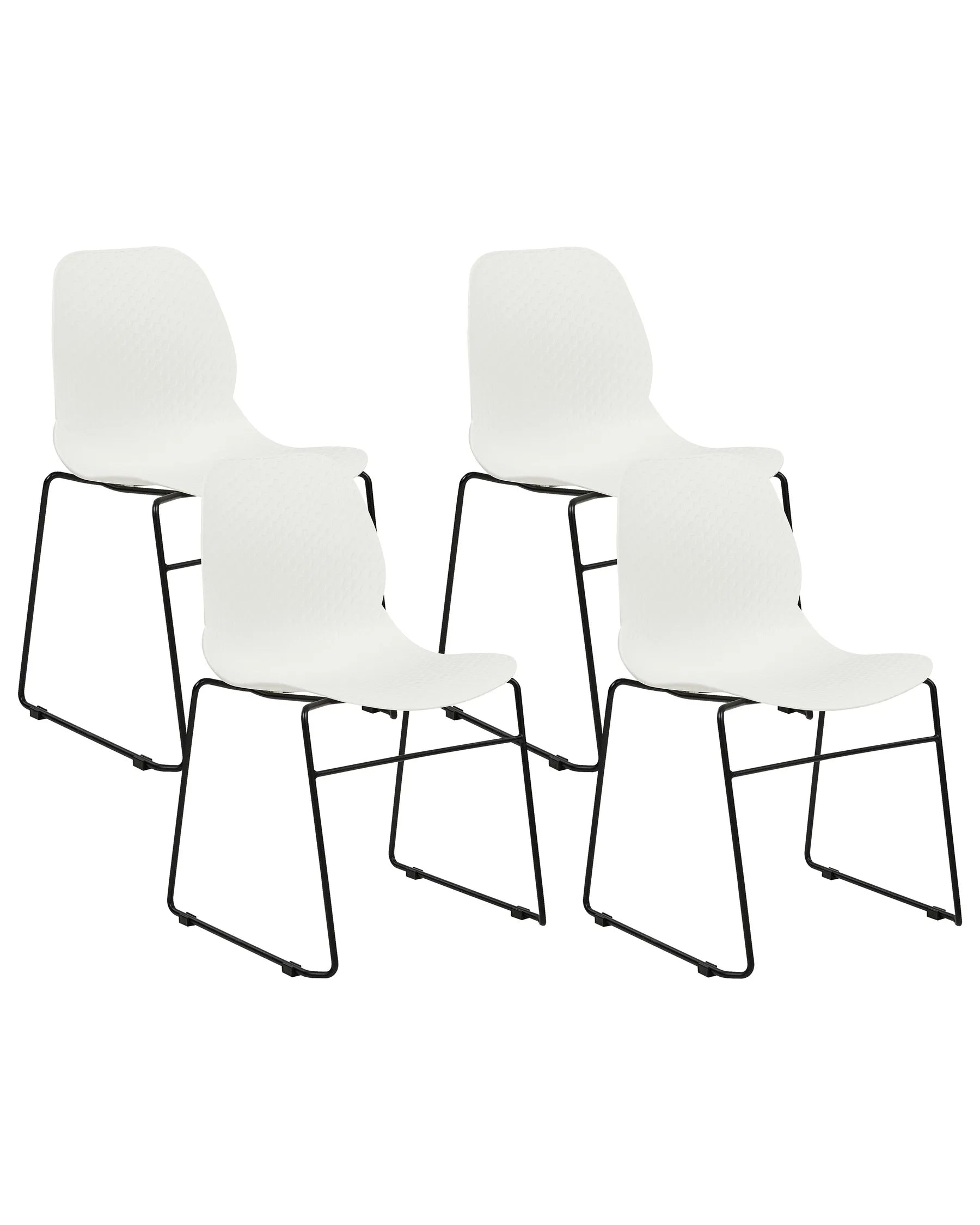 Set of 4 Conference Chairs PANORA White