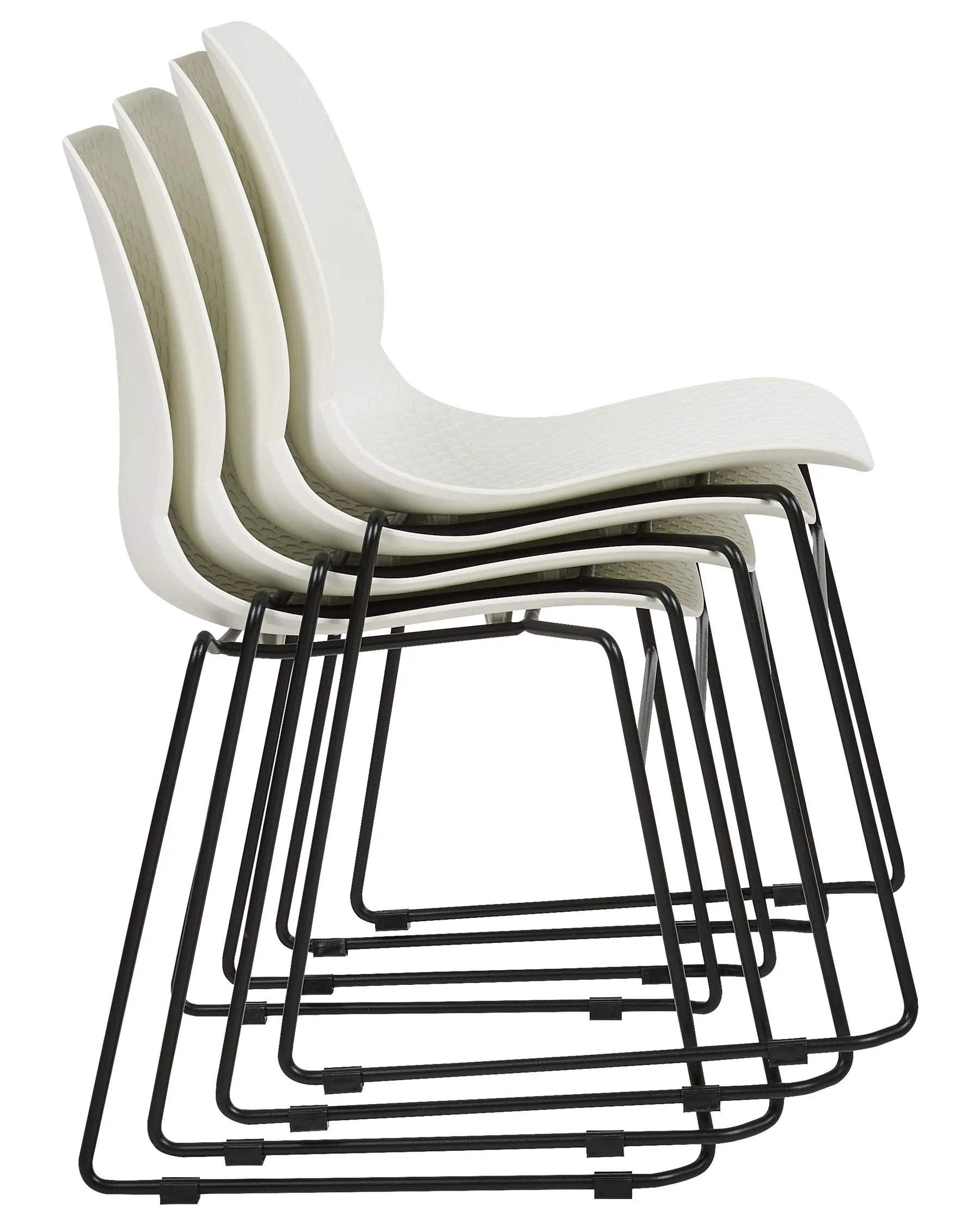 Set of 4 Conference Chairs PANORA White