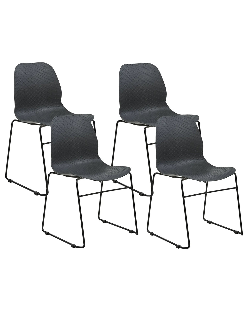 Set of 4 Conference Chairs PANORA Dark Grey