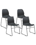 Set of 4 Conference Chairs PANORA Dark Grey
