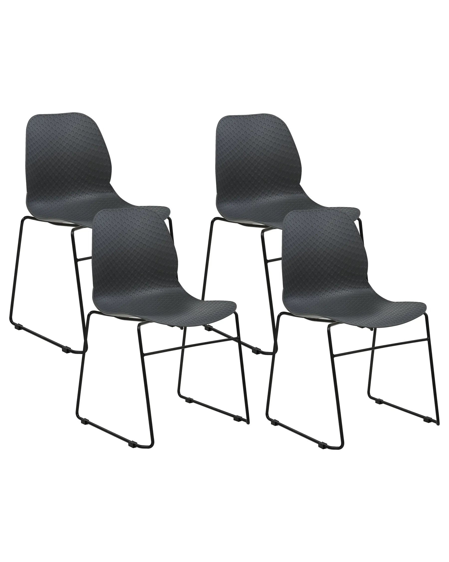 Set of 4 Conference Chairs PANORA Dark Grey