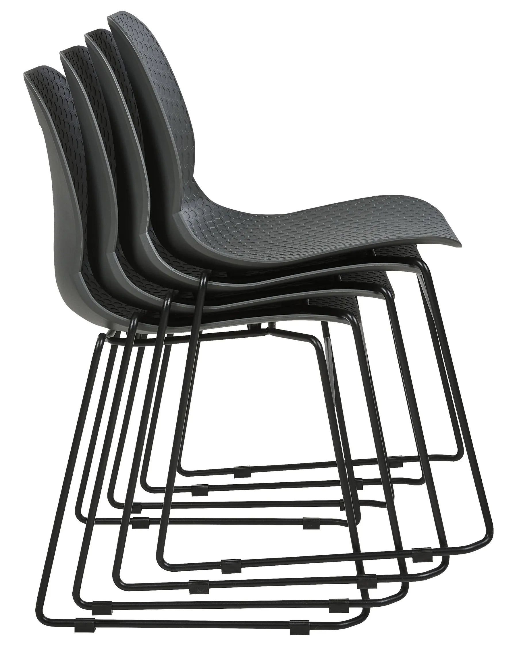 Set of 4 Conference Chairs PANORA Dark Grey