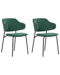 Set of 2 Dining Chairs KENAI Dark Green