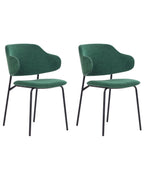 Set of 2 Dining Chairs KENAI Dark Green