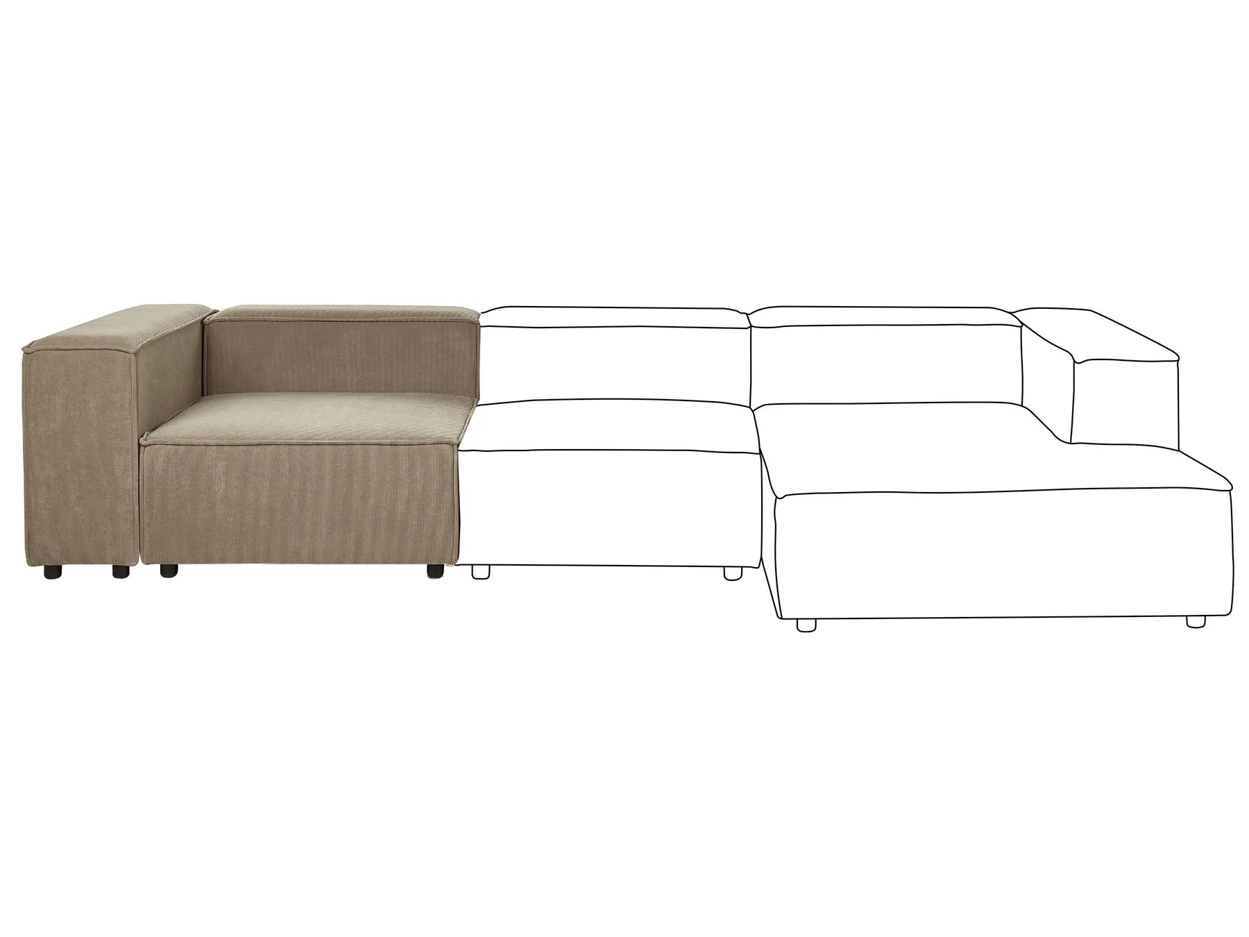 Corner Seat APRICA Corduroy Brown