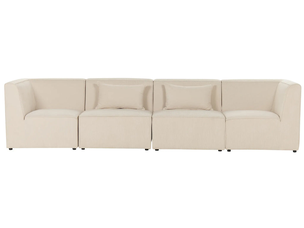 Modular Sofa 4 Seater LEMVIG Corduroy Light Beige