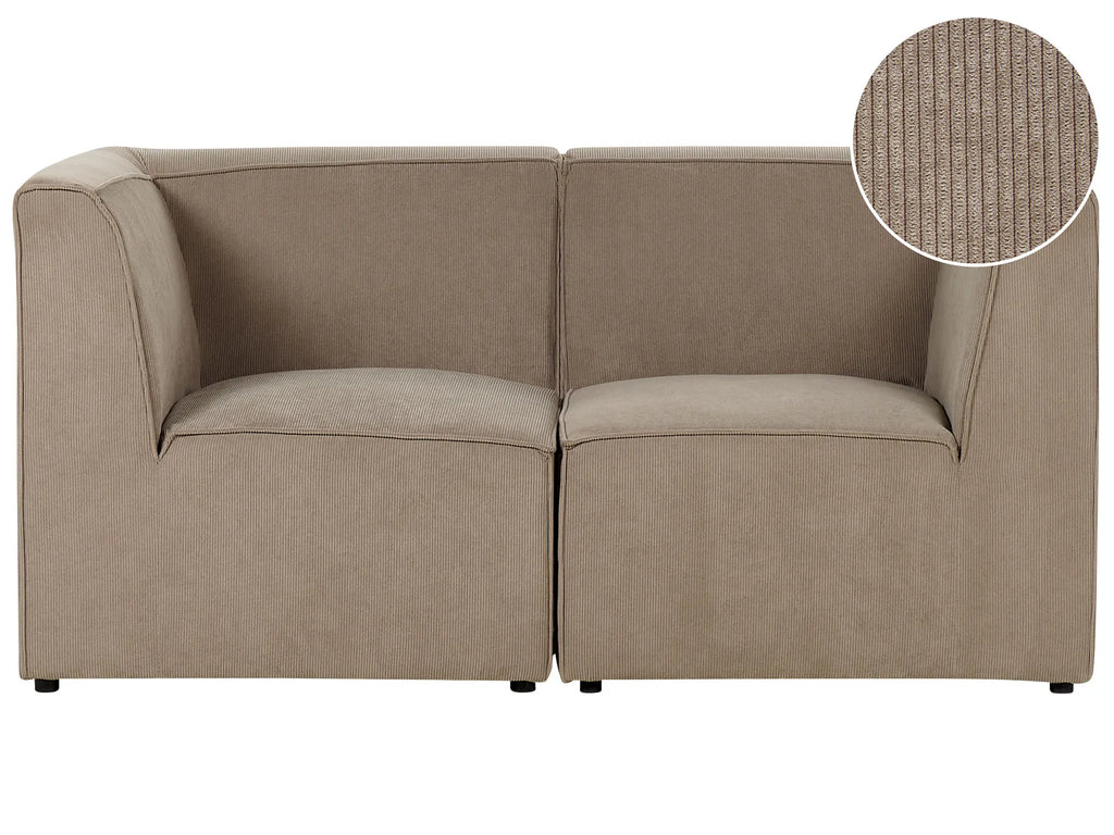 Modular Sofa 2 Seater LEMVIG Corduroy Taupe