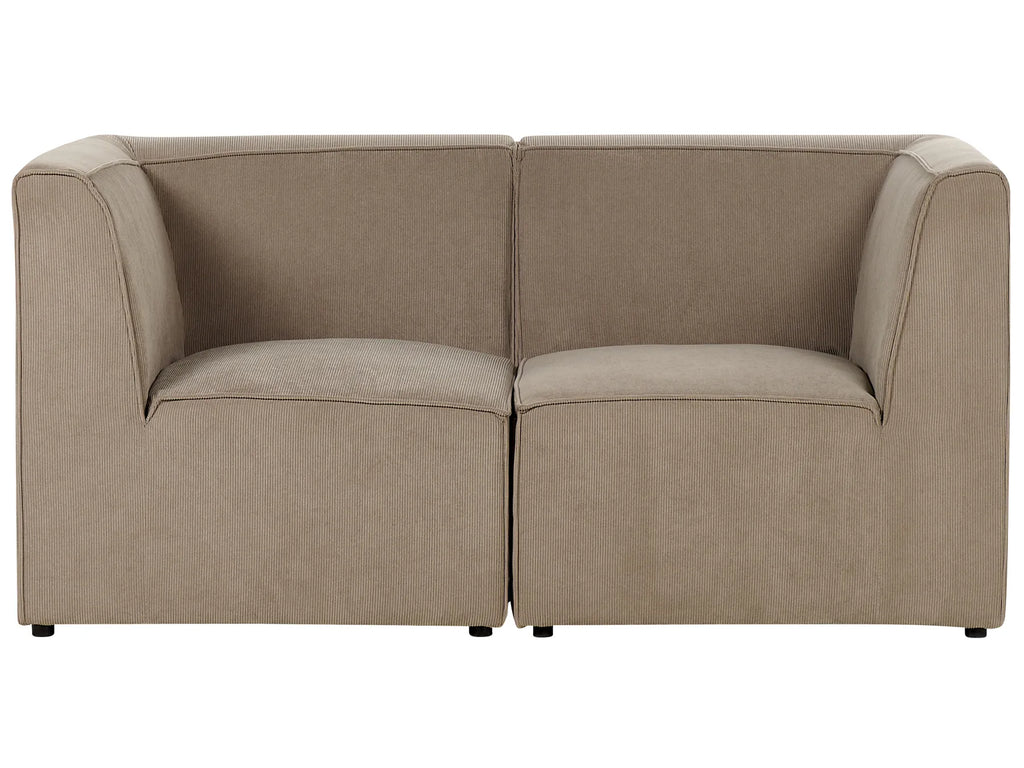 Modular Sofa 2 Seater LEMVIG Corduroy Taupe