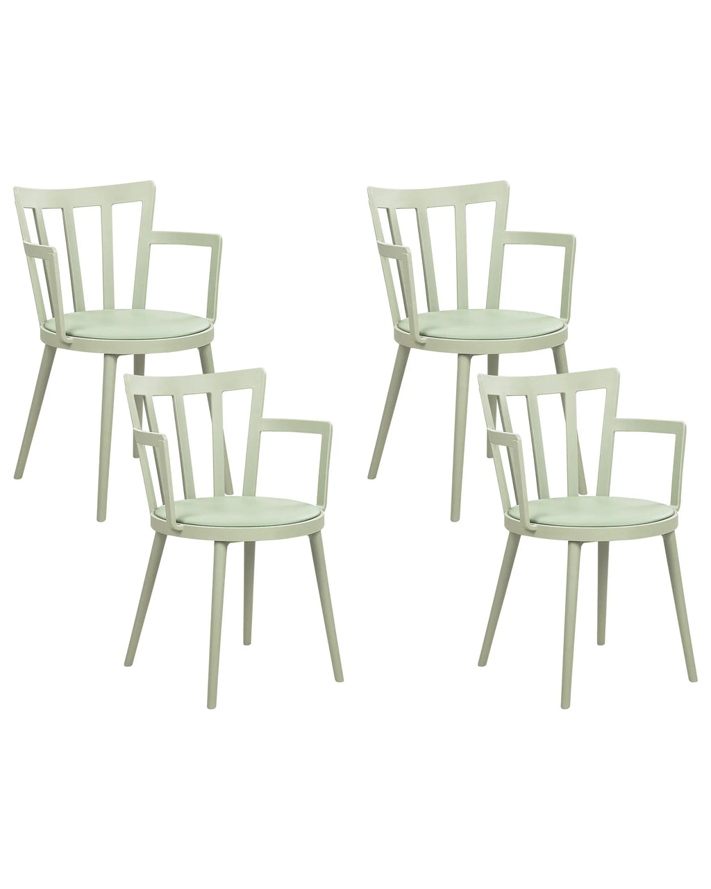 Set of 4 Dining Chairs Light Green