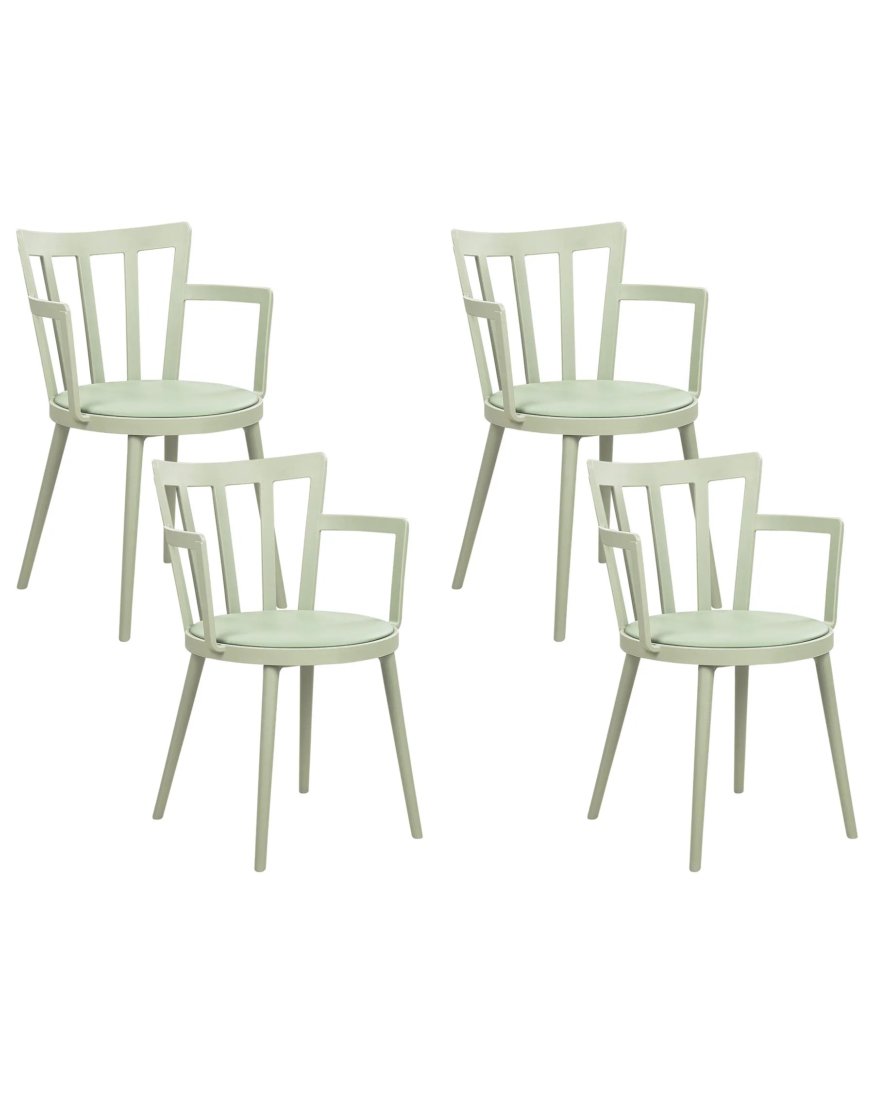 Set of 4 Dining Chairs Light Green