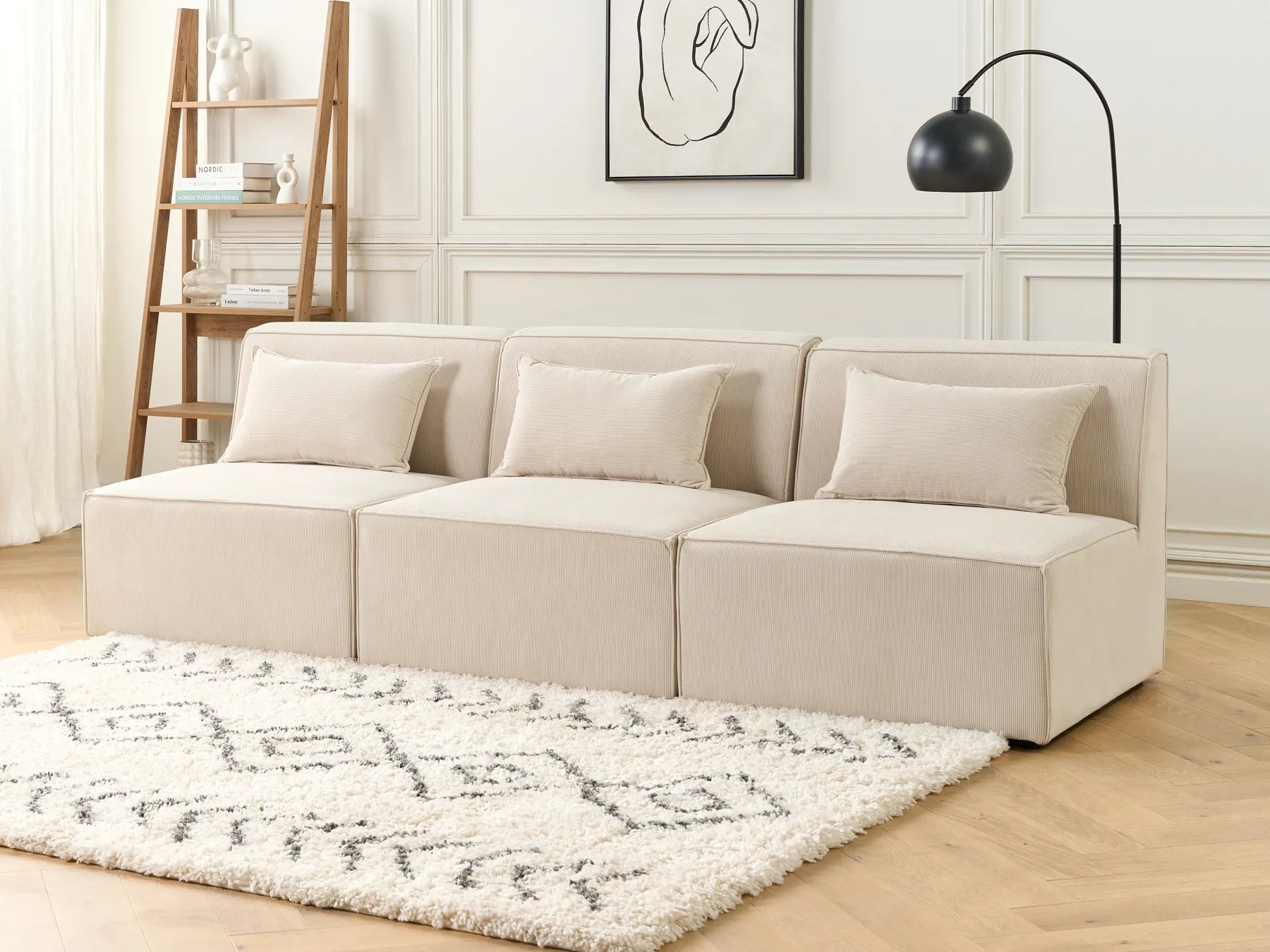 1-Seat Section LEMVIG Corduroy Light Beige