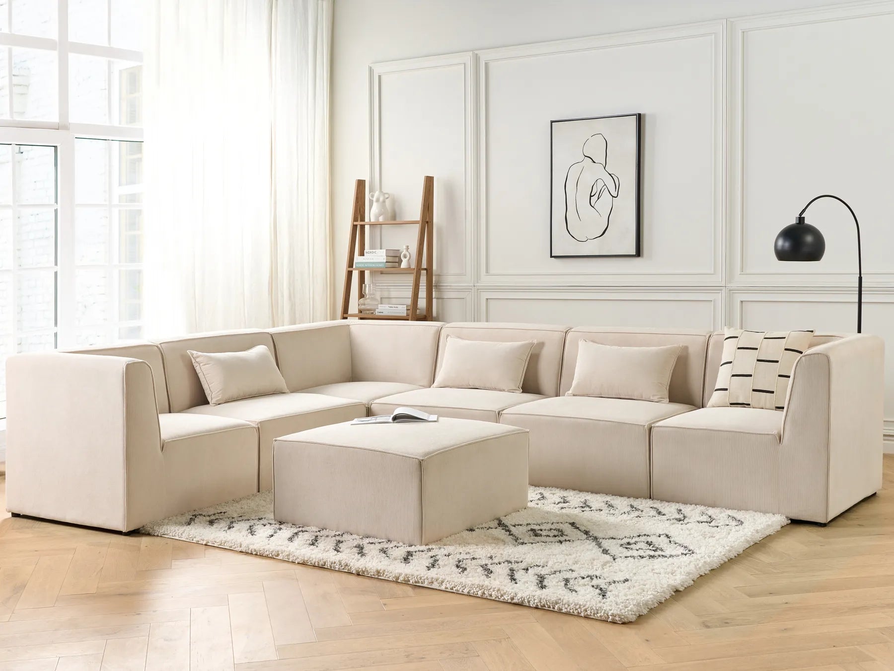1-Seat Section LEMVIG Corduroy Light Beige