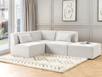 Ottoman LEMVIG Corduroy Off-White