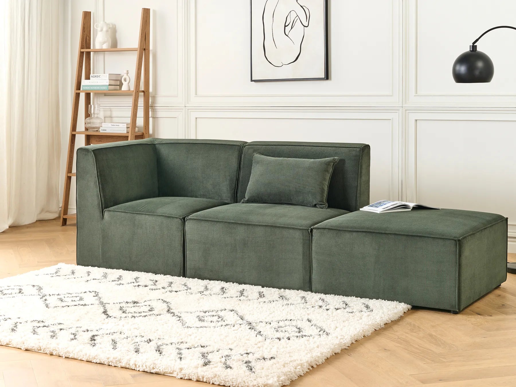 1-Seat Section LEMVIG Corduroy Dark Green