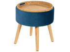 Storage Stool NEELY Velvet Navy Blue