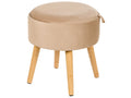 Storage Stool NEELY Velvet Beige