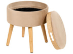 Storage Stool NEELY Velvet Beige