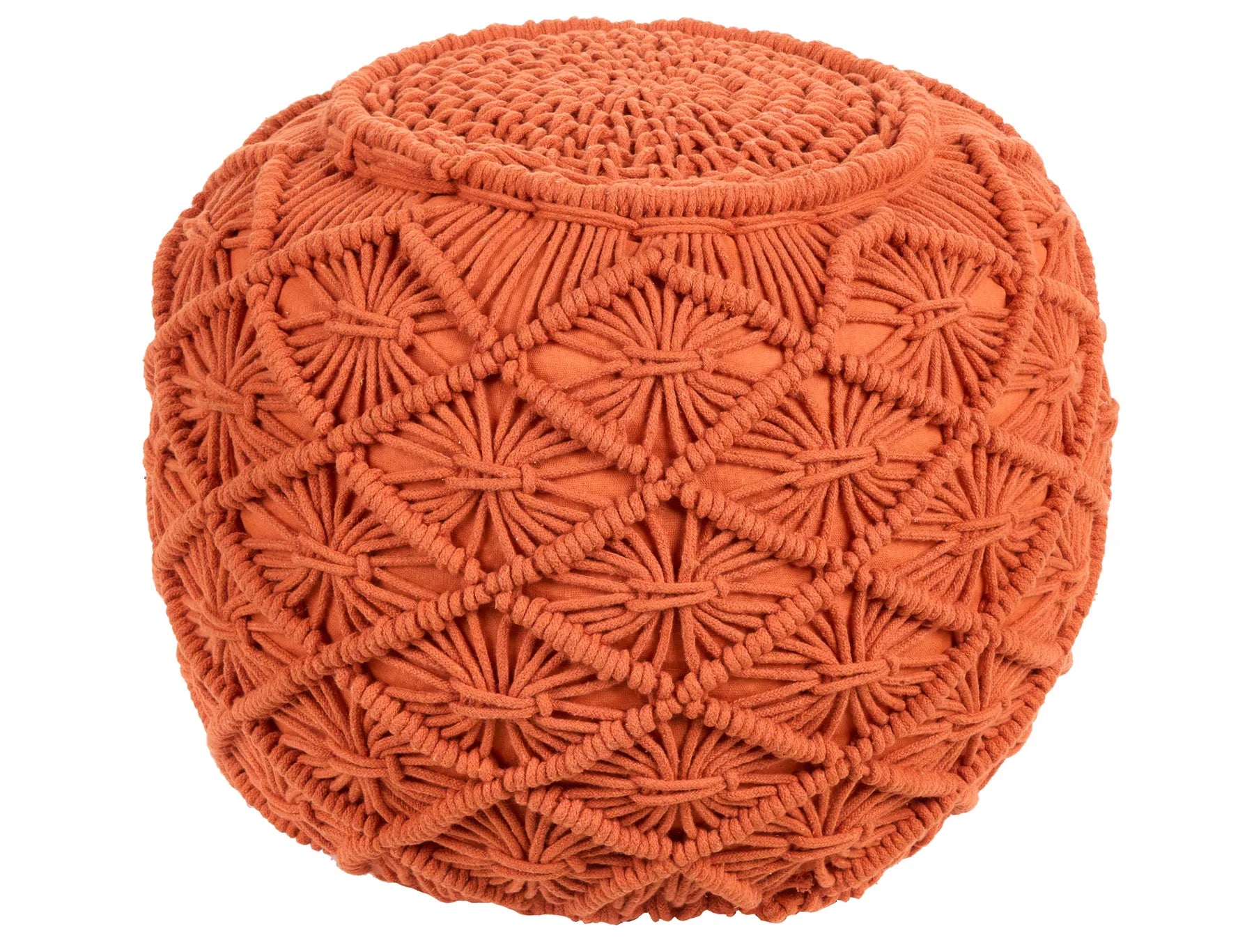 Pouffe Macramé BERKANE Cotton Orange