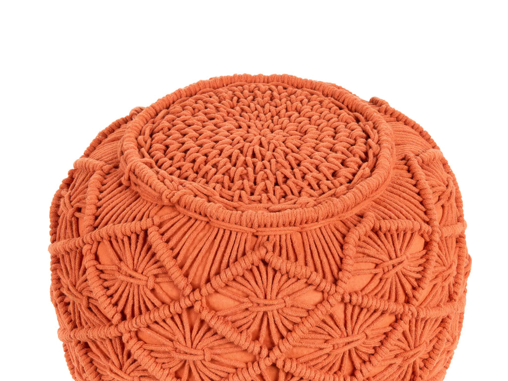 Pouffe Macramé BERKANE Cotton Orange