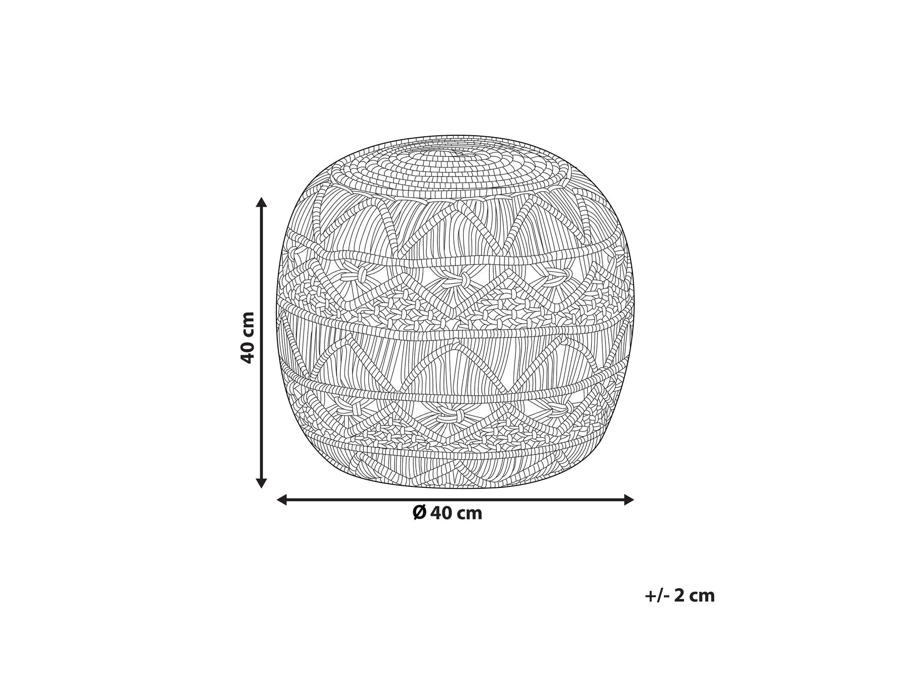 Pouffe Macramé BERKANE Cotton Orange