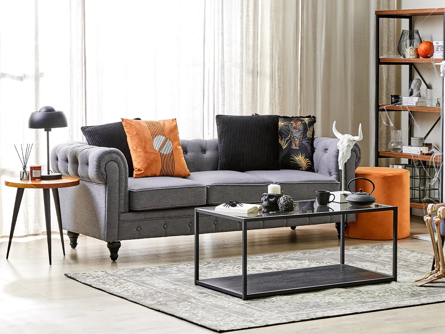 Coffee Table MEDORA Glass Black